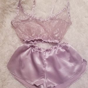 Lace/satin pajama